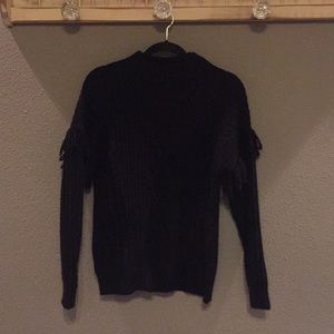 Time and Tru Sweater with fringe- S